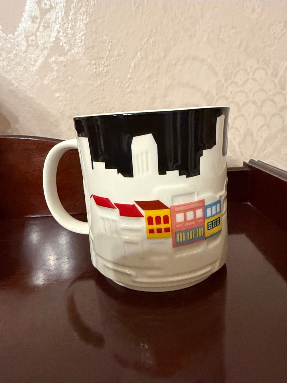 Like new 2013 Singapore Starbucks coffee Mug Cup 16oz Relief Series